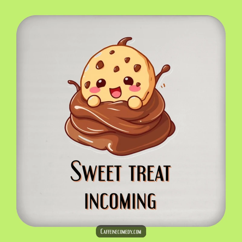 Funny Kawaii Cookie Coaster - Gleeful Chocolate Swirl Protection