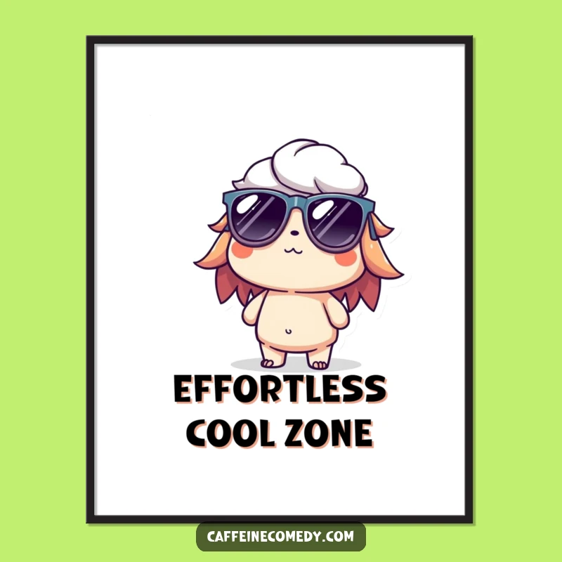 Funny Cold Brew Poster: Cool Relaxed Character Art for Your Wall