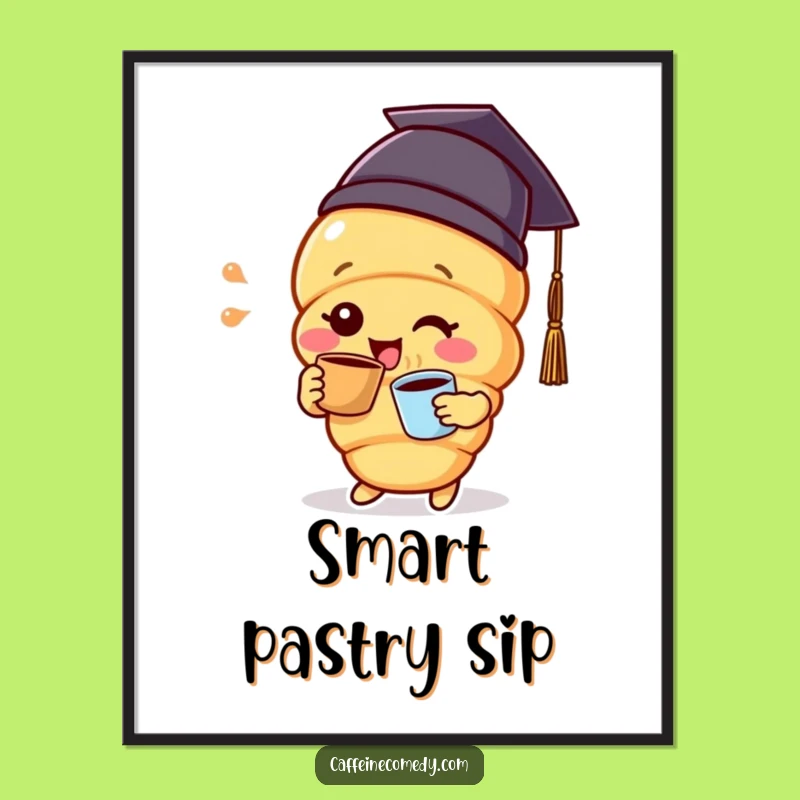 Funny Croissant Graduation Poster - Decorate with Academic Achievement