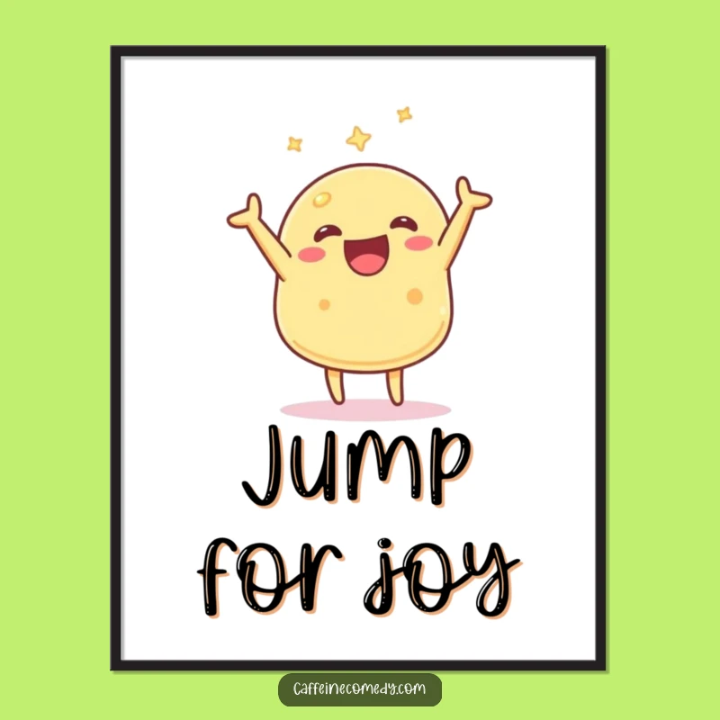 Funny Kawaii Pancake Flipping Poster: Hilarious Breakfast Art for Your Walls