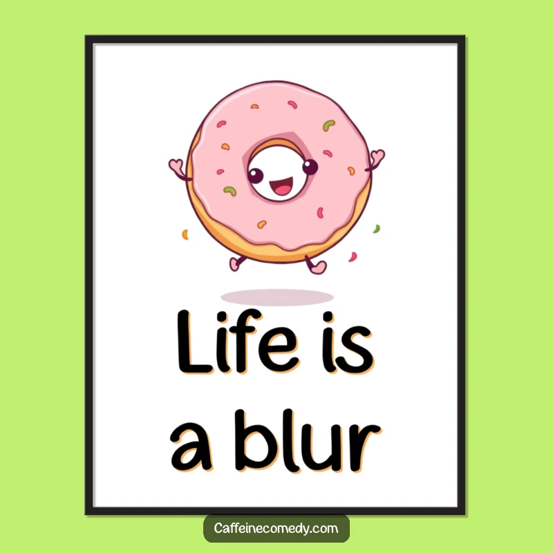 Funny Playful Donut Spinning Poster: Decorate with Sweet Character Art!