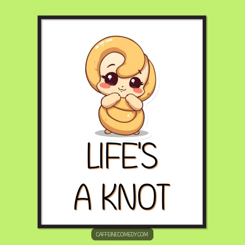Funny Pretzel Unraveling Poster: Add a Dose of Whimsy to Your Walls, Unique Quirky Funny Gift