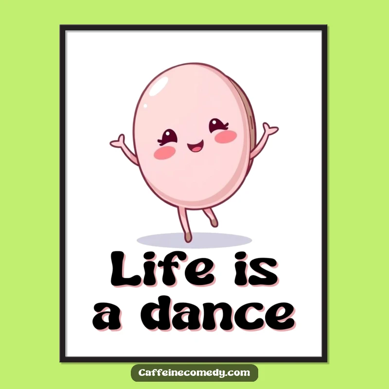 Funny Macaron Poster: Adorn Your Walls with a Graceful Twirl, a Sweet Art Gift!