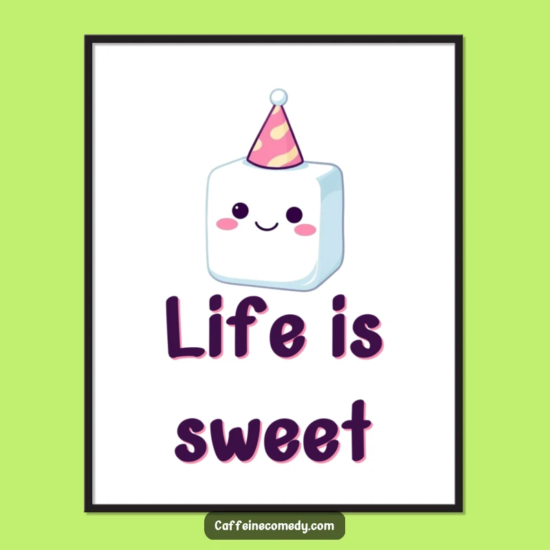 Funny Sugar Cube Party Hat Poster: Inject Joyful Fun into Your Decor