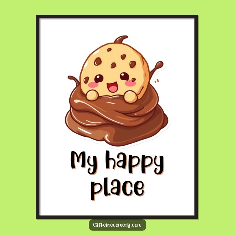 Funny Kawaii Cookie Birthday Poster - Gleeful Chocolate Swirl Art