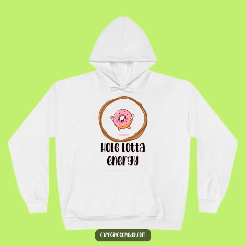 Cozy Funny Donut Leaping Hoodie - Warmth with a Sweet Twist