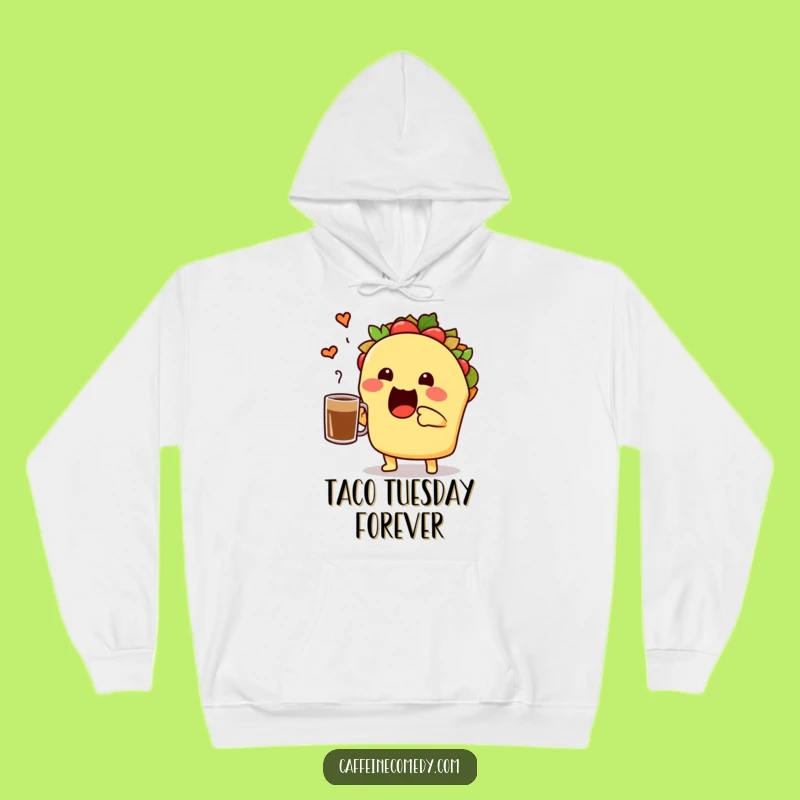Cozy Funny Taco Toast Hoodie: Fiesta Coffee Comfort