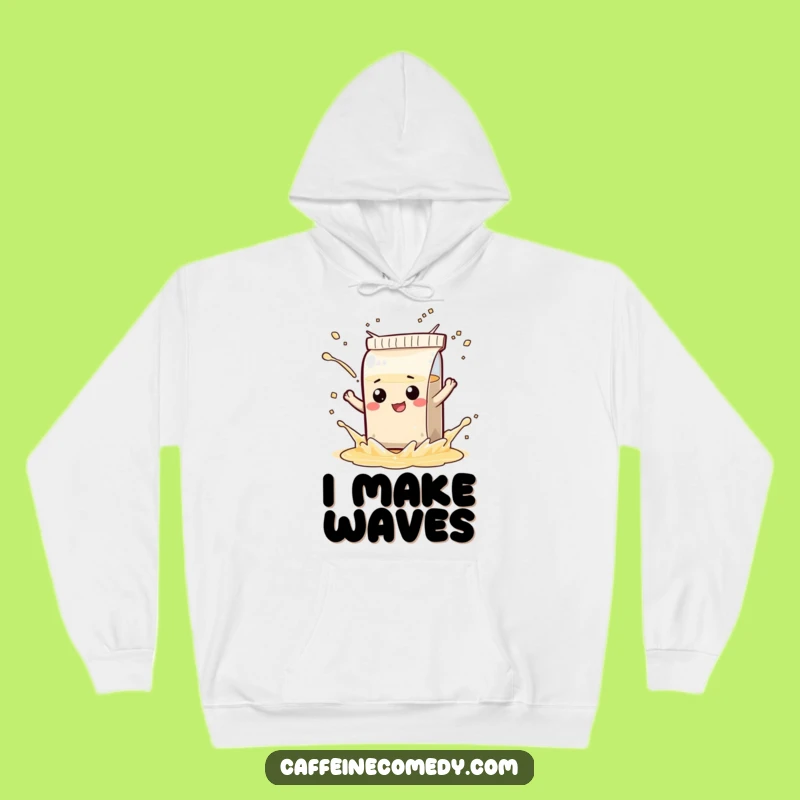 Cozy Funny Tea Bag Splash Hoodie - Mischievous Character Warm Wear, Ideal Gift