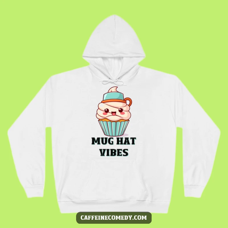 Cozy Up with Caffeine: Funny Kawaii Cupcake Hoodie