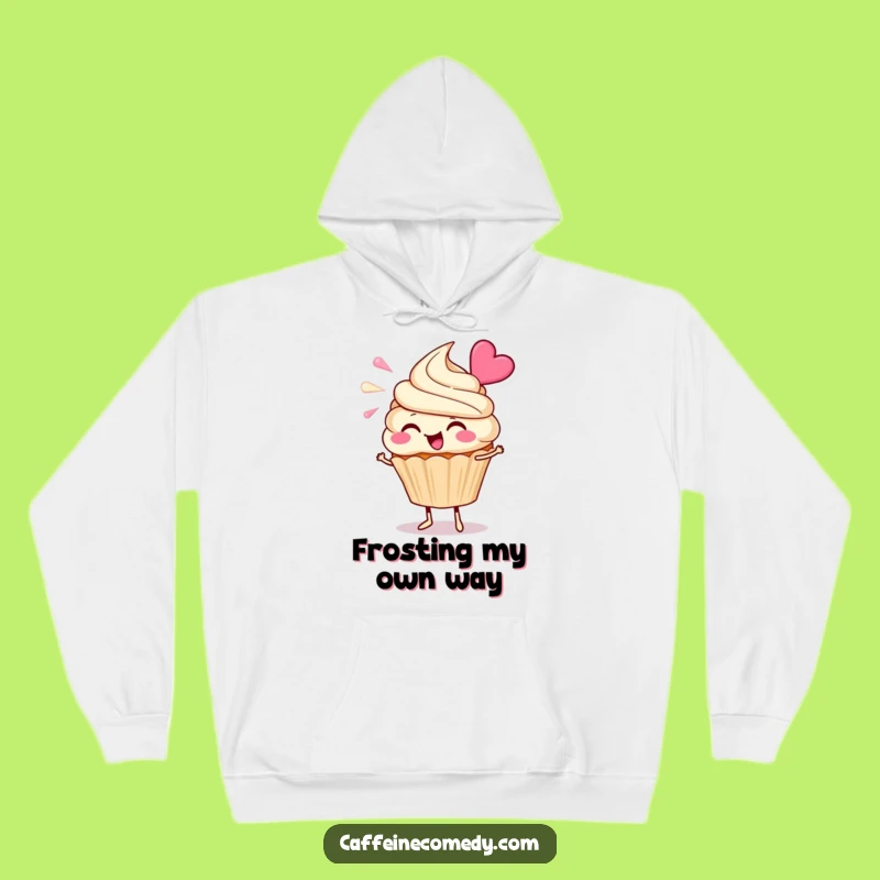Funny Cupcake Frosting Hoodie: Cozy Character Blowing Frosting, Warm Gift