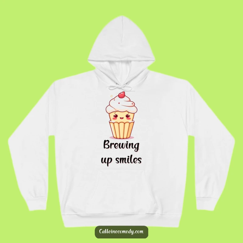 Funny Kawaii Cupcake Hoodie - Cozy Brew with a Cheerful Wink