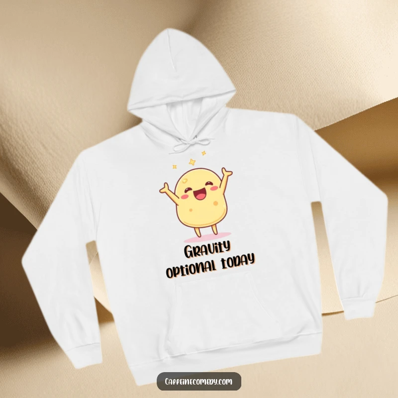 Funny Kawaii Pancake Hoodie: A happy pancake character flipping excitedly, perfect for cozying up with breakfast humor.