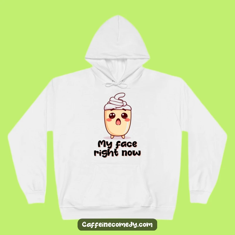 Funny Surprised Latte Hoodie: Stay Cozy and Comfy with Shocking Humor