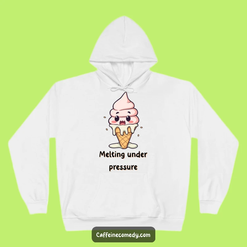 Funny Kawaii Ice Cream Melting Hoodie: Stay Cozy with Hilarious Meltdown Vibes