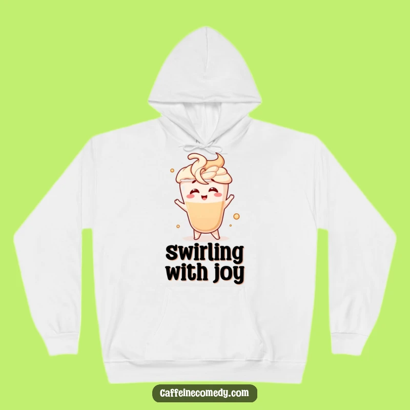 Funny Latte Swirl Hoodie: Cozy Giggling Design - Ultimate Funny Gift for Warm Smiles!