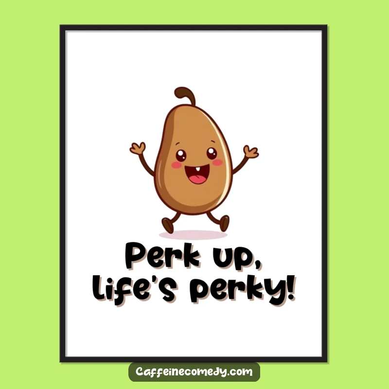 Free Printable Wall Art: Coffee Bean Jig, Humorous Downloadable Art for a Lively Space