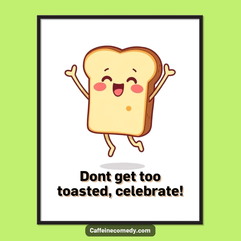 Free Printable Wall Art: Surprised Toast Jumping for Quirky Home Decor