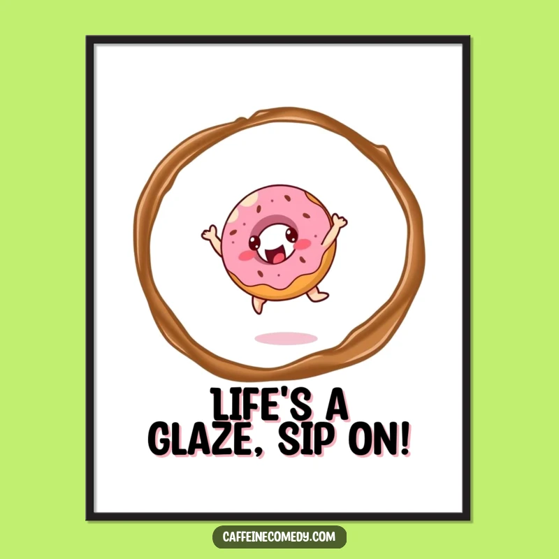 Funny Free Printable Wall Art: Donut Leap - Downloadable Humorous Decor