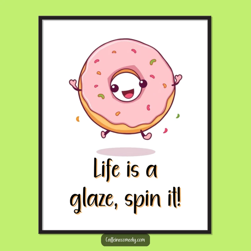 Free Printable Wall Art: Playful Donut Spin for Quirky Home Decor