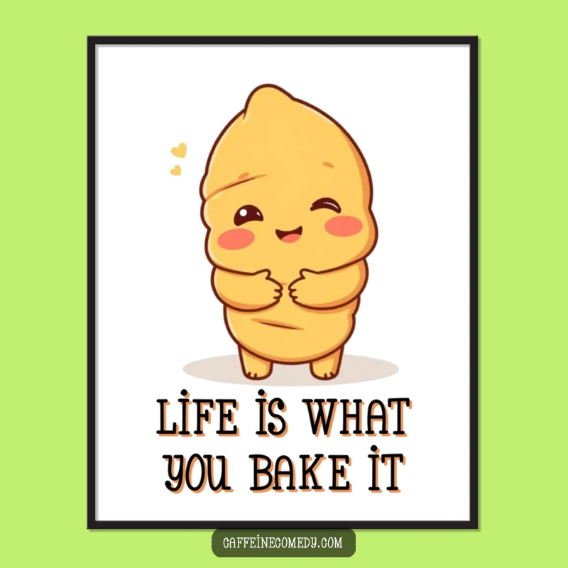 Funny Free Printable Croissant Art: Hugging Pastry Downloadable Gift for Decor