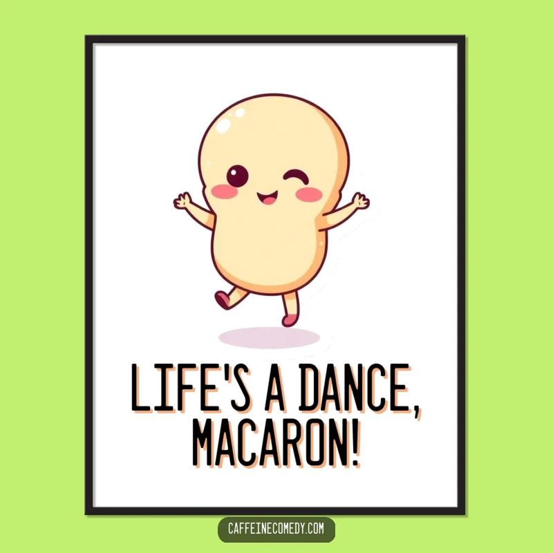 Funny Free Printable Wall Art Macaron Dancer Quirky Downloadable Decor for Kitchen