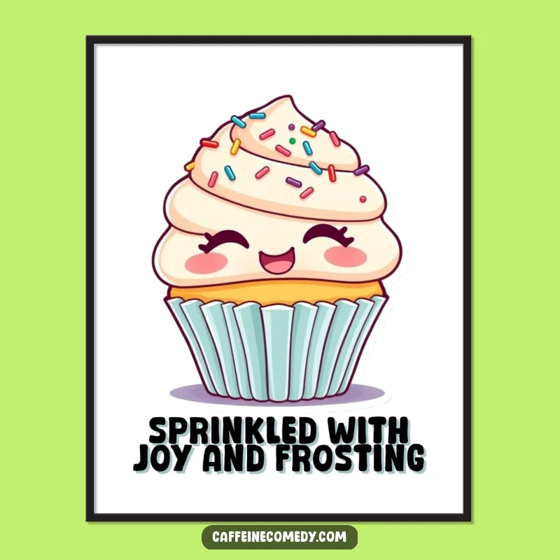 Free Printable Wall Art: Comical Cupcake Giggle Humorous Downloadable Decor