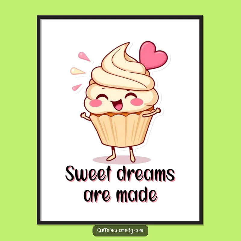 Free Printable Blowing Frosting Cupcake Wall Art - Funny Downloadable Decor for a Sweet Room