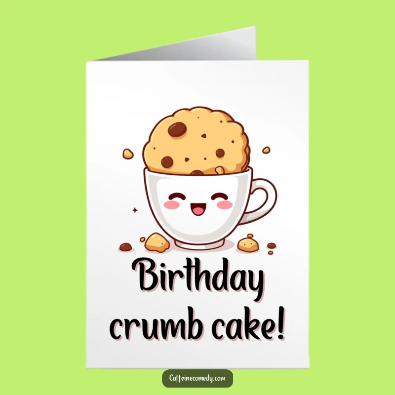Free Printable Kawaii Cookie Coffee Birthday Card - Funny Dive Downloadable Gift