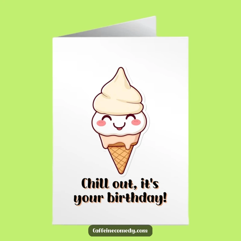 Free Printable Melting Ice Cream Birthday Card - Funny Downloadable Gift for a Sweet Day