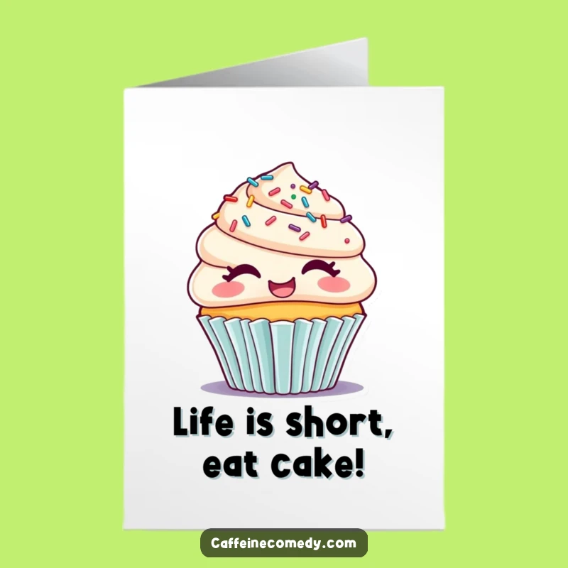 Free Printable Birthday Card: Funny Cupcake Giggle DIY Gift Download