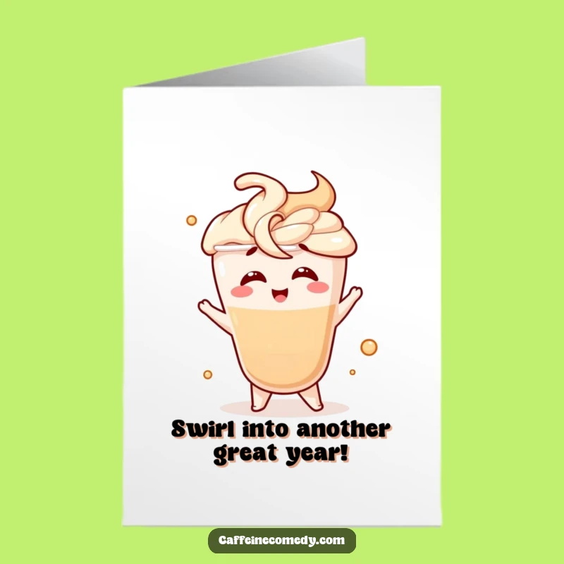 Free Printable Latte Card: Funny Birthday Swirl Downloadable Gift for Coffee Lovers