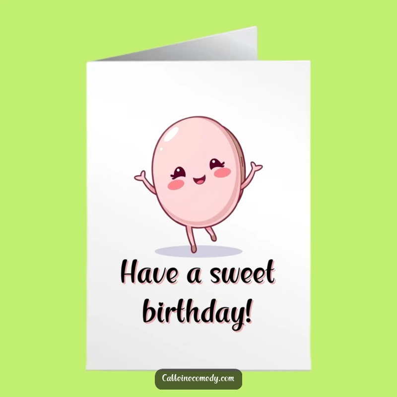 Free Printable Birthday Card: Elegant Macaron Twirl for a Chic Celebration