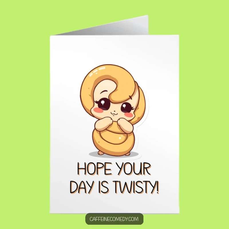 Free Printable Birthday Card Curious Pretzel Funny Downloadable Greeting for Party Pals