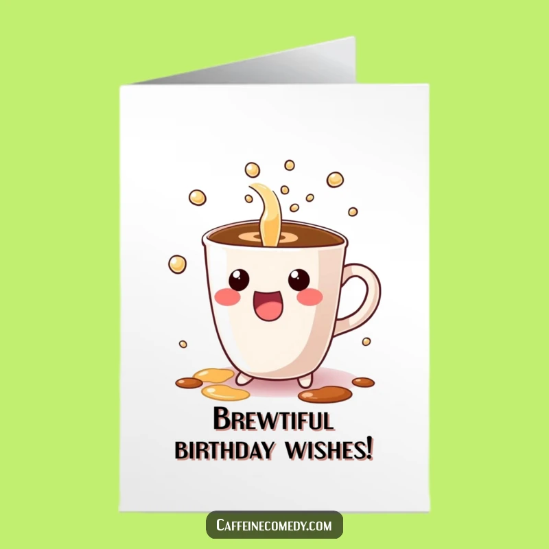 Kawaii Coffee Birthday Card: Free Printable Bubbles for a Bubbly Celebration