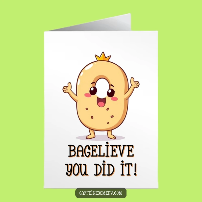 Free Printable Bagel Card: Victory Dance Congratulations for Ultimate Success