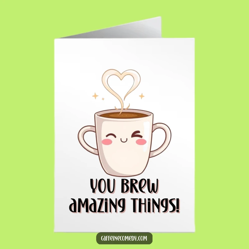 Free Printable Congrats Card: Winking Coffee Mug For Celebratory Brew