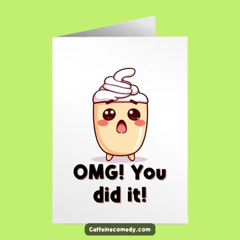 Free Printable Surprised Latte Congrats Card - Funny Downloadable Gift for Big News
