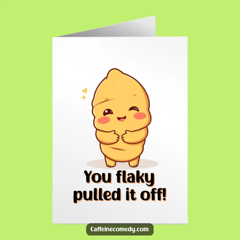 Free Printable Croissant Card: Funny Congrats Hug Downloadable Gift for Friends