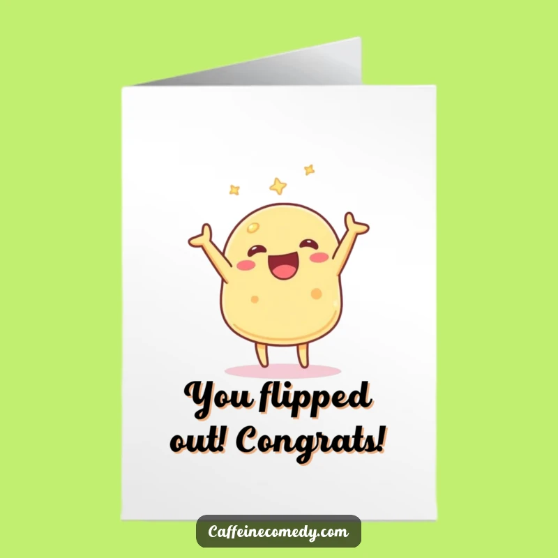 Free Printable Congratulations Kawaii Pancake Card: Exciting Flip Celebration Downloadable Gift