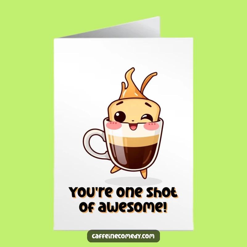 Free Printable Congrats Card: Giggling Espresso Shot Celebration