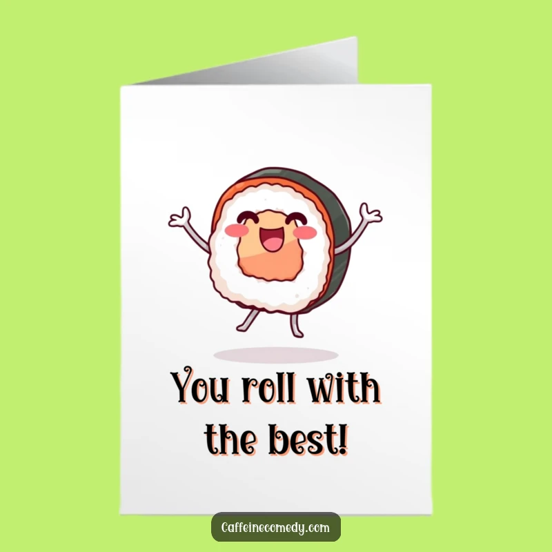 Free Printable Congrats Card: Humorous Sushi Dance Celebrate Instant Download Gift