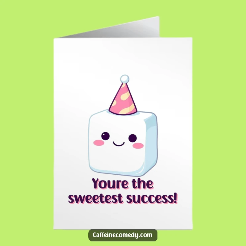 Free Printable Congrats Card: Sweet Sugar Cube Celebrating Achievements Downloadable Design