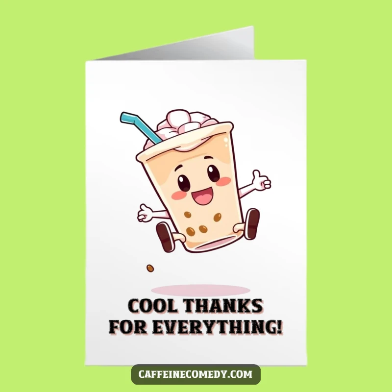 Free Printable Thank You Card: Iced Coffee Kickflip For Cool Gratitude