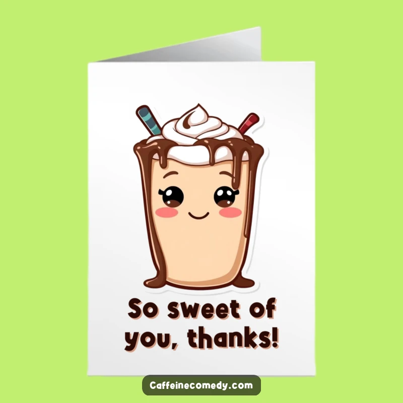 Free Printable Thank You Card: Cheerful Mocha, Sweet Gratitude, Downloadable Appreciation