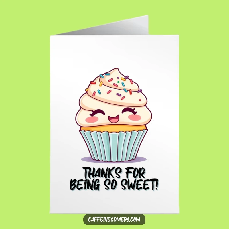 Free Printable Thank You Card: Funny Cupcake Giggle Downloadable Gift