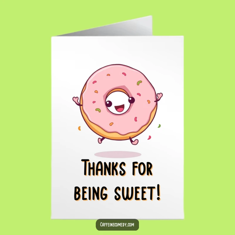 Free Printable Thank You Card: Playful Donut Spin for a Humorous Downloadable Gift