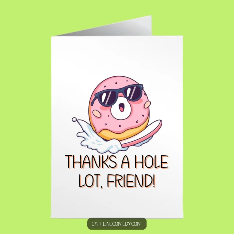 Free Printable Thank You Card: Surfing Donut Cool Milk Wave Thanks