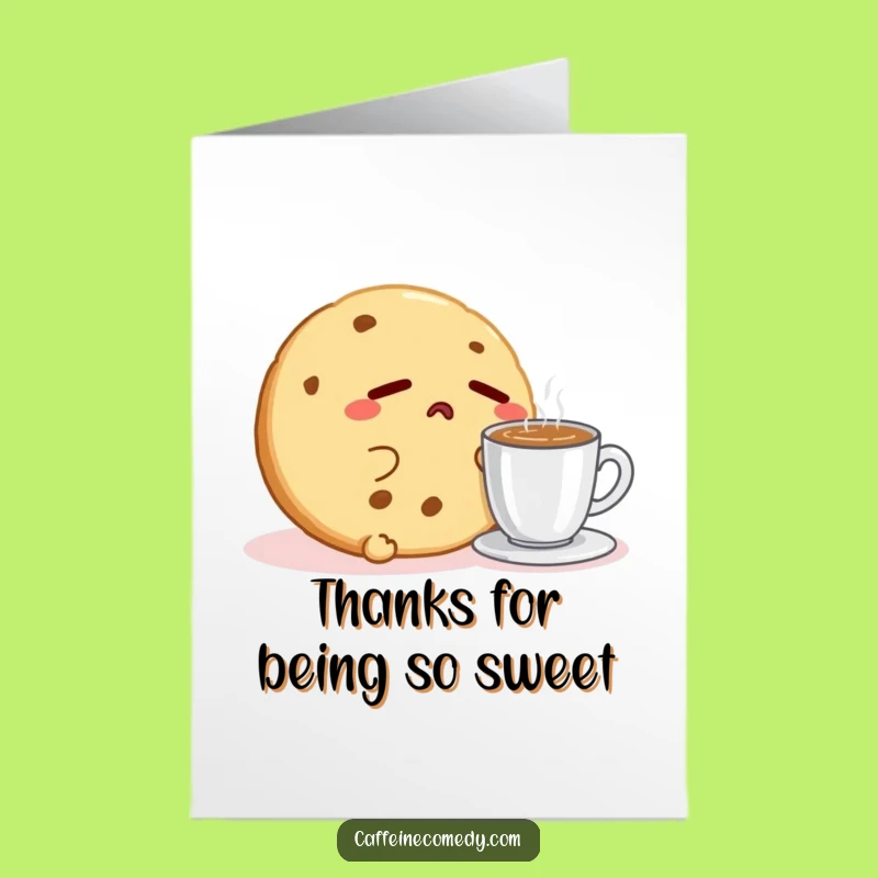 Free Printable Thank You Kawaii Cookie Card: Sleepy Thanks Downloadable Gift