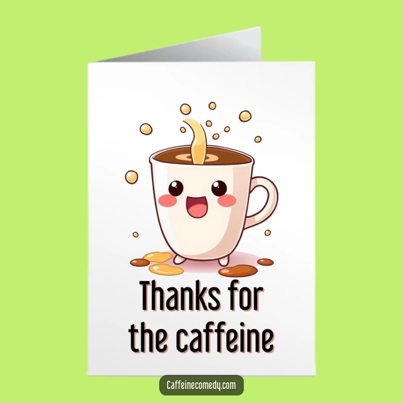 Thank You Kawaii Coffee Card: Free Printable Bubbles of Gratitude