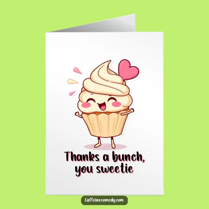 Free Printable Blowing Frosting Cupcake Thank You Card - Funny Downloadable Gift of Sweet Thanks